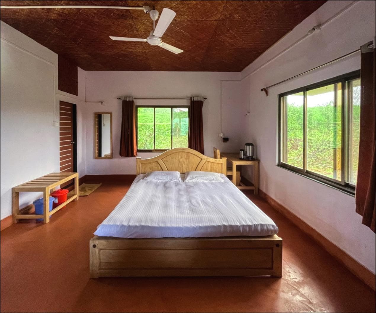 Spacious master bedroom with organic comfort