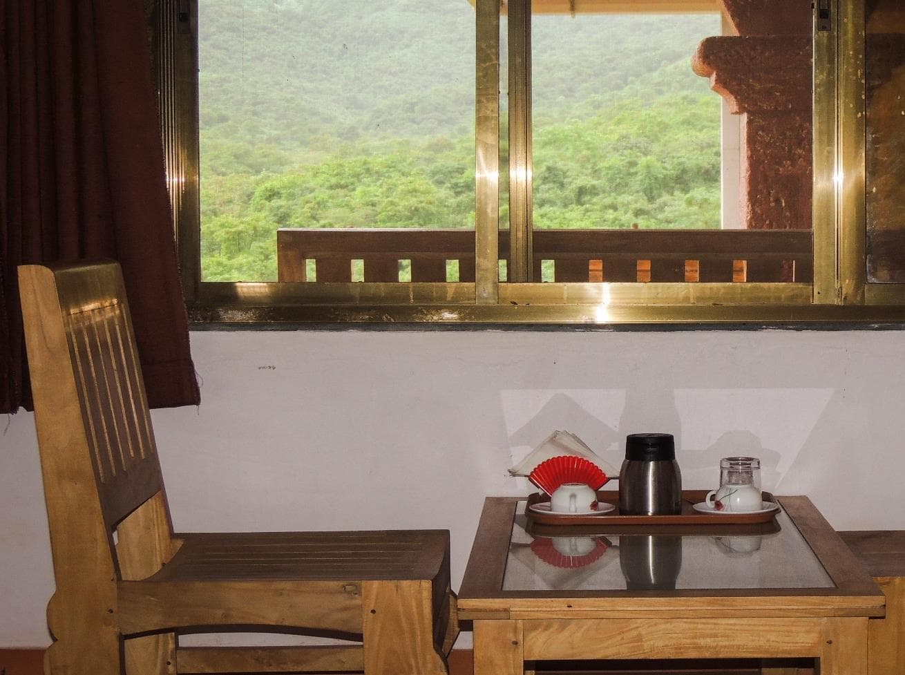 Spacious veranda with views of wild pasture